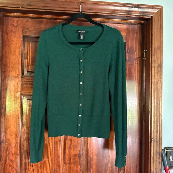 Women's Green Cardigan Sweater - Picture 1 of 4